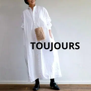 [ 새상품급 ] toujours 투주 코튼 포플린 셔츠 원피스 화이트