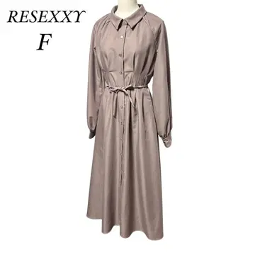 [ 새상품급 ] RESEXXY 리젝시 허리 턱 플레어 셔츠 원피스