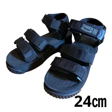 [ 조기 할인 ] SHAKA 블랙 샌들 24cm 여성용
