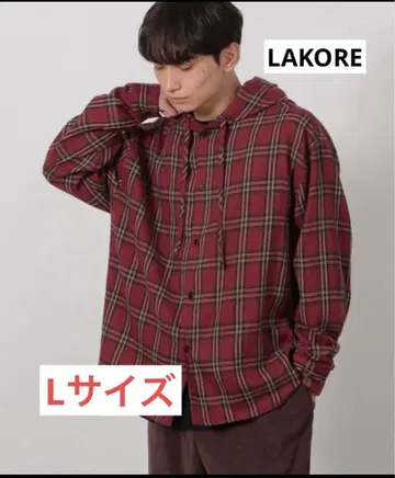 셔츠 빨간색 체크 후드 긴팔 셔츠