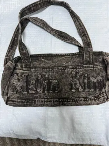 마뗑킴 데님 자수 로고 토트백