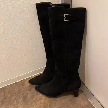 블랙스 스웨이드 롱 부츠