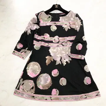 [ 미사용급 LEONARD ] 칸칸 소재 꽃 L 블랙 최근 택 튜닉