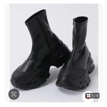 [ 컨디션 최상 ] JEANASIS 통굽 스트레치 스니커즈 부츠 M 블랙