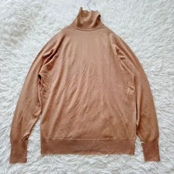 존스메들리 터틀넥 니트 스웨터 고급 퓨어 뉴 울 베이지