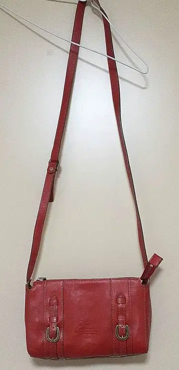 Dakota 천연 가죽 숄더백 빨간색