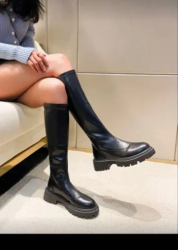 미사용 새상품 블랙 롱 부츠 지퍼 포함
