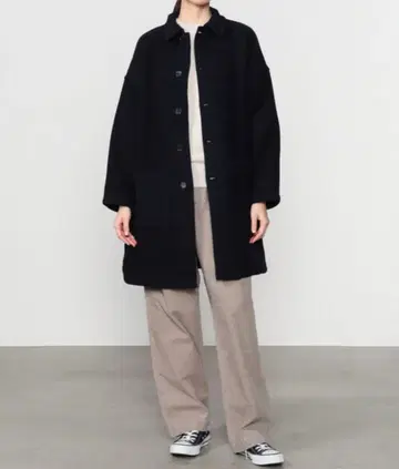 [ 프랑스제 ] Bshop VETRA 페르트 울 코트 네이비 40