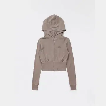 BAD BLOOD 크롭 후드티 그레이