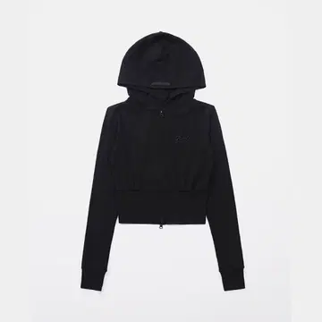 Badblood 크롭 후드티 블랙