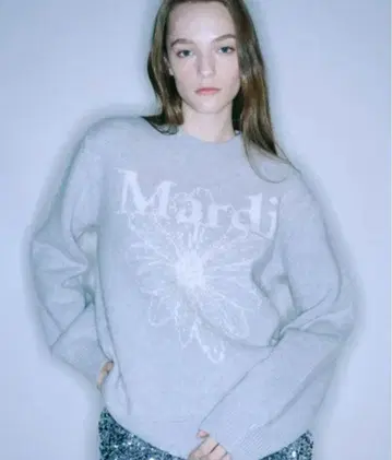 Mardi 그레이 니트 스웨터 긴팔