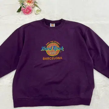 하드 록 카페 바르셀로나 트레이닝복 퍼플 보라색 XL USA제