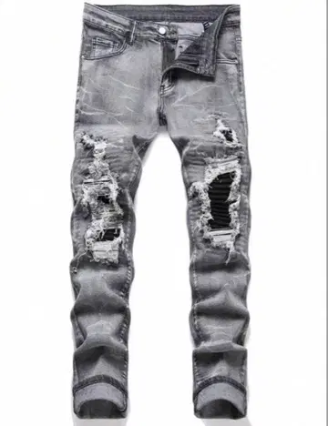 데미지 스키니 데님 US UK drip