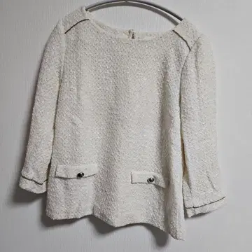 twelve agsnda12 화이트 오부 소매 상의