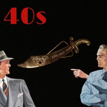 빈티지 넥타이 핀 로카빌리 미국 시카고 레트로 소드 검