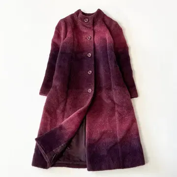 레어 새상품급 레리안 샤기 롱 코트 그라데이션 알파카 모헤어