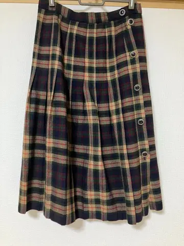 구제 의류 런던 KERRY HOPE 체크 무늬 플리츠 스커트