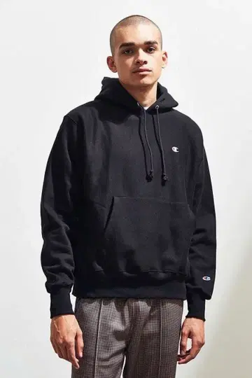 챔피언 리버스 위브 후드티 블랙