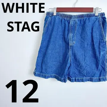 WHITE STAG [ 12 ] 데님 블루 숏팬츠 허리밴딩