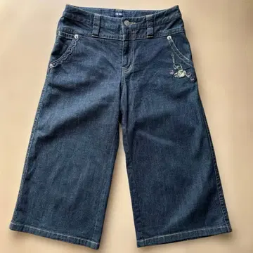 핑크하우스 와이드 팬츠 데님 자수