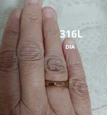 316L 다이아몬드 골드 컬러 반지
