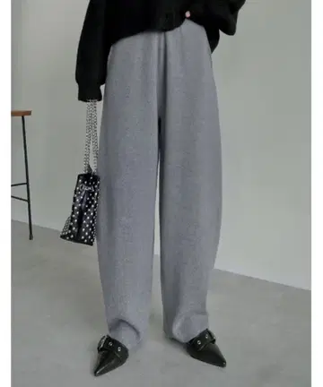 Re:EDIT [ZOZOTOWN 한정판] 니트 배럴 레그 커브 팬츠