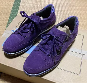 보라색 스웨이드 스니커즈 지퍼 포함