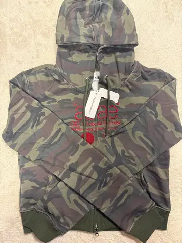 aeae 카모플라쥬 크롭 후드티