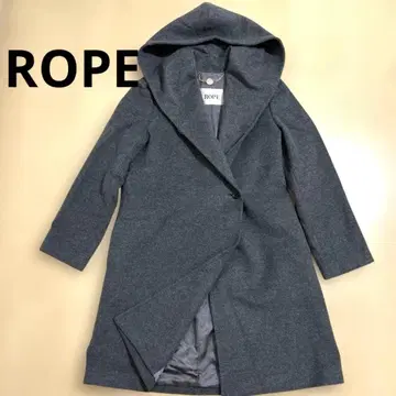 ROPE 후드 부착 롱 코트 그레이 캐시미어 36