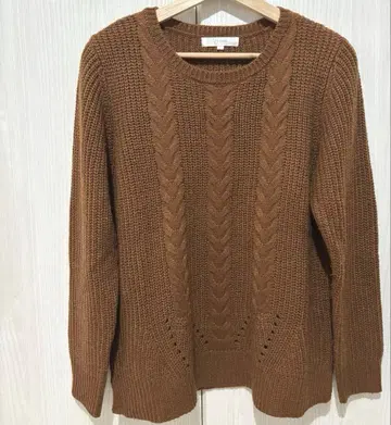 [새상품급] grove 케이블 짜임 브라운 니트 L 사이즈