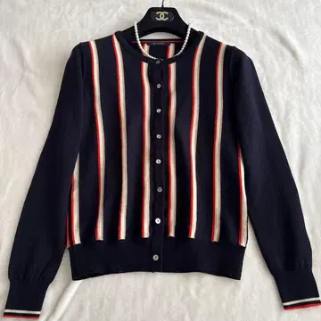 MACPHEE 투모로우랜드 스트라이프 울 가디건