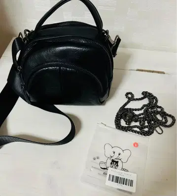 코끼리 고양이 채널 콜론 백 (블랙 체인 포함)