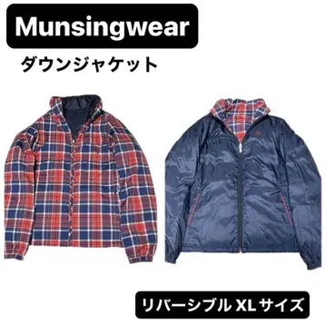 먼싱웨어 리버서블 다운 자켓 골프 체크 펭귄