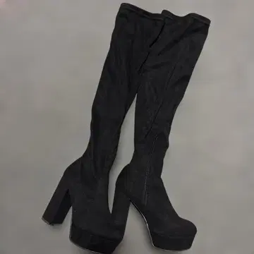 GRL 통굽 청키힐 니하이 부츠 블랙 24