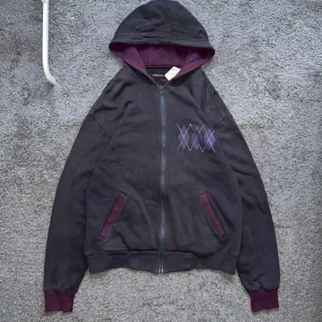 HOMLESS 풀 집업 후드티 우라하라 Y2K archive 아가일