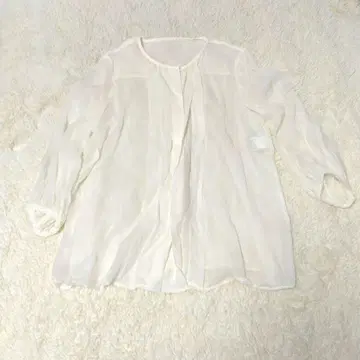 ANAYI 아나이 시어 블라우스 M 사이즈 7부 소매 화이트 쉬폰