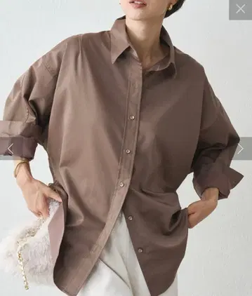 LOUNGEDRESS 라운지 드레스 새틴 BIG 셔츠 모카