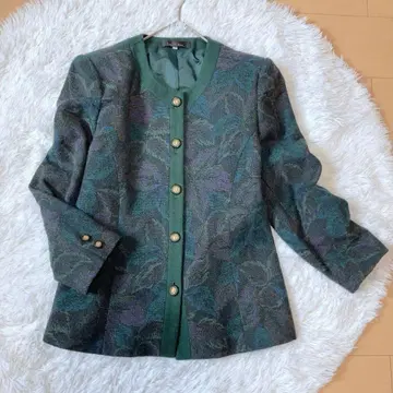 Ladies Fashion 올 패턴 노카라 자켓 빈티지 레트로