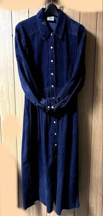 로라 애슐리 Laura Ashley 롱 원피스 벨로아 네이비