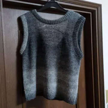 그라데이션 슬리브리스 니트 베스트