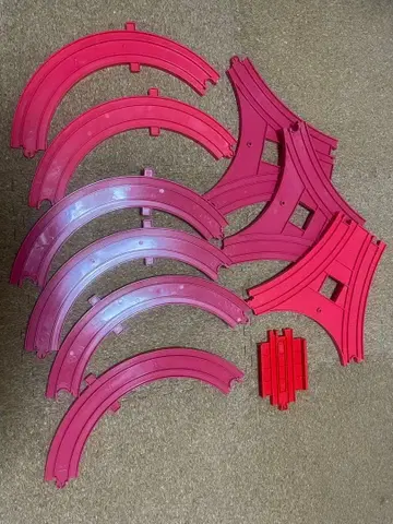 프라레일 커브 레일 10개 세트 빨간색 (레어)