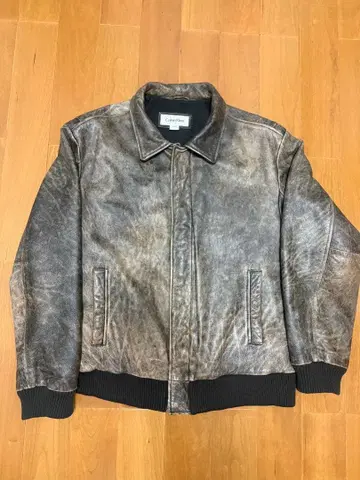 Calvin Klein 브라운 가죽 자켓 90s/00s