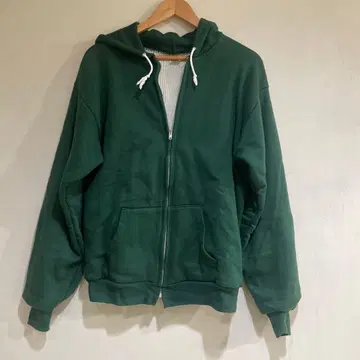 Healthknit 다크 그린 풀 집업 후드티 중 서멀 XL 70s