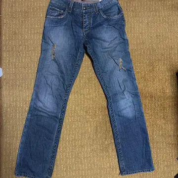 데미지 다크 블루 데님 32