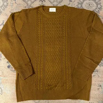 NAVAL 케이블 니트 스웨터 L 사이즈 브라운