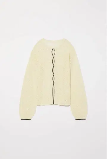 FRONT WAVE CROCHET LIKE KNIT CARDIGAN