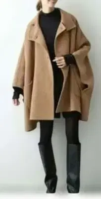 SLOBE IENA 스탠드 카라 더블 페이스 판초