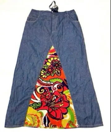 데님 롱 스커트 에스닉 히피 그런지 모리걸