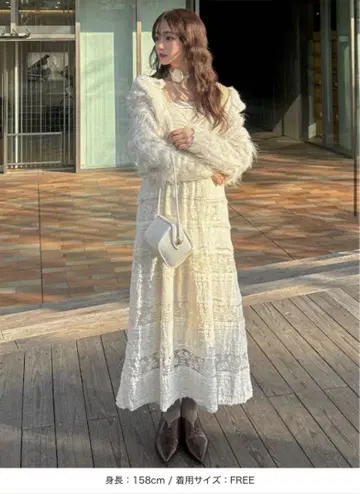 by muni:r 바캉스 레이스 롱 원피스