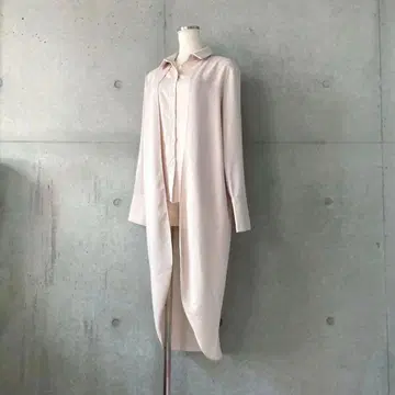 택 포함 새상품 백 롱 블라우스 셔츠 핑크 베이지 FREE